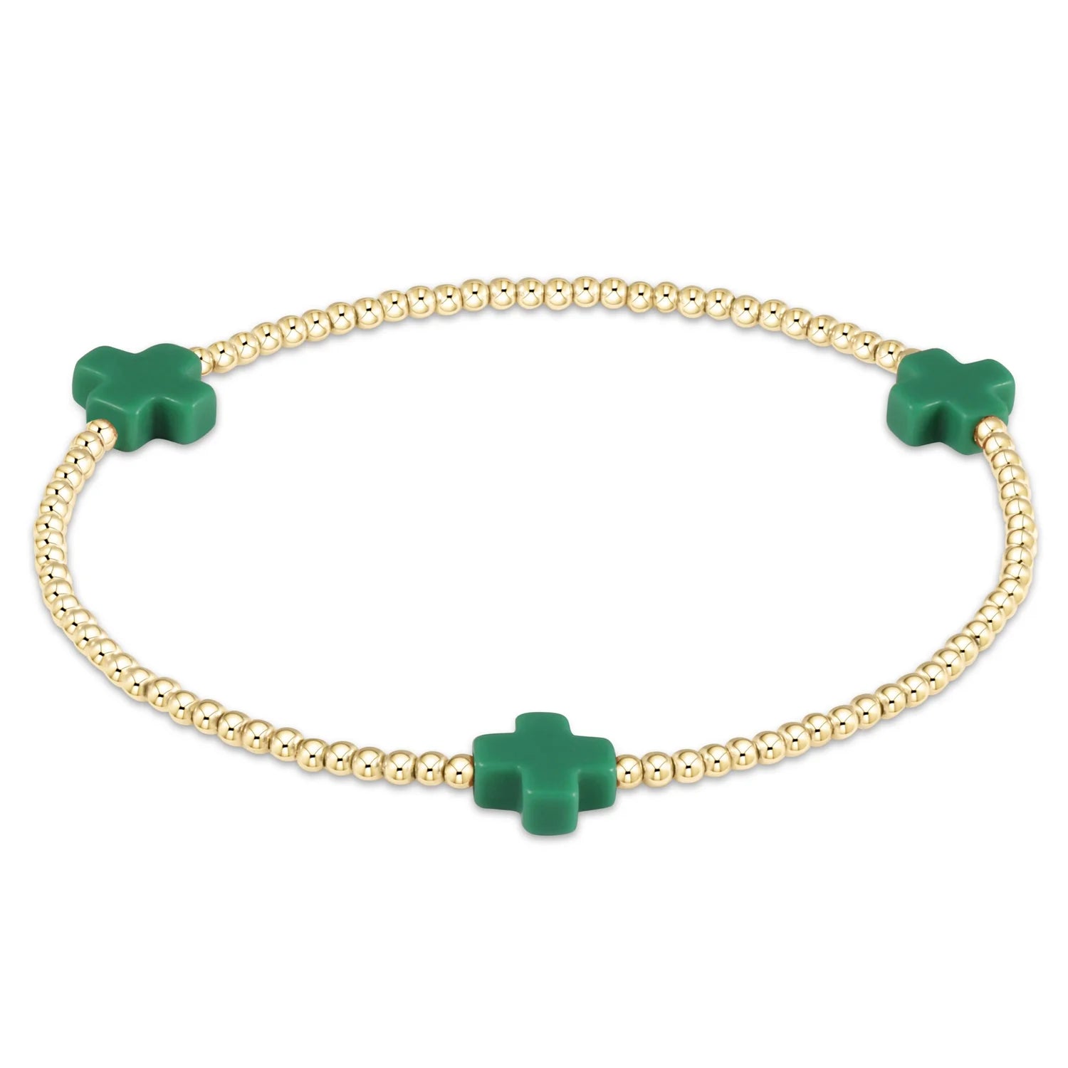 Signature Cross Gold 3mm Beaded Bracelet