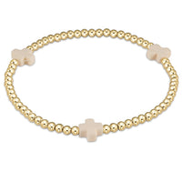 Signature Cross Gold 3mm Beaded Bracelet
