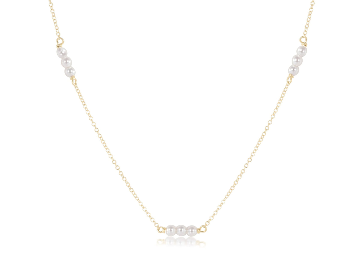 17" choker joy simplicity chain gold - pearl 3mm