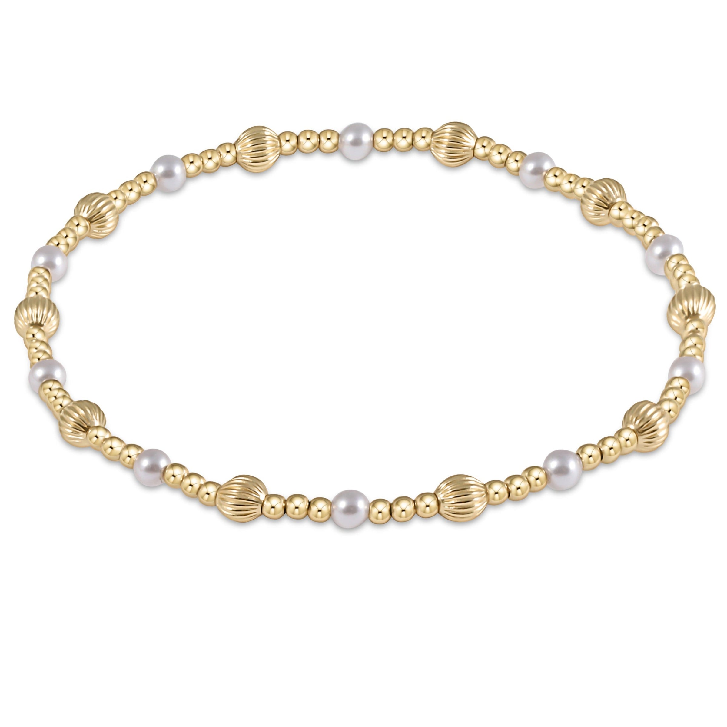 Dignity Sincerity Gold and Pearl 4mm Bracelet