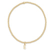Classic Gold 2mm Bead Bracelet with Initial Charm