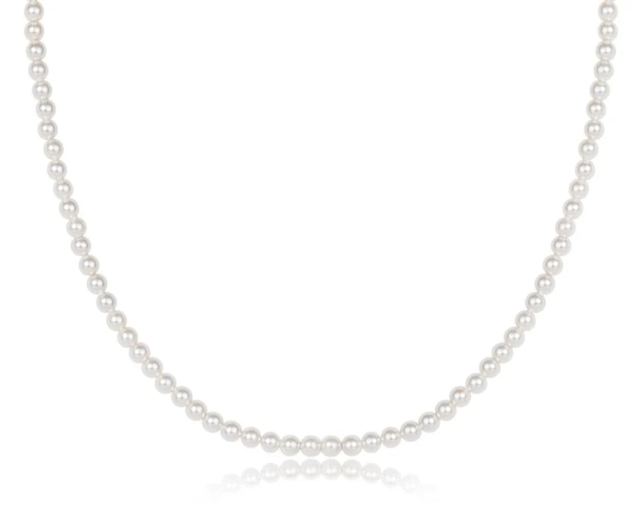 17" choker beaded - classic pearl 3mm