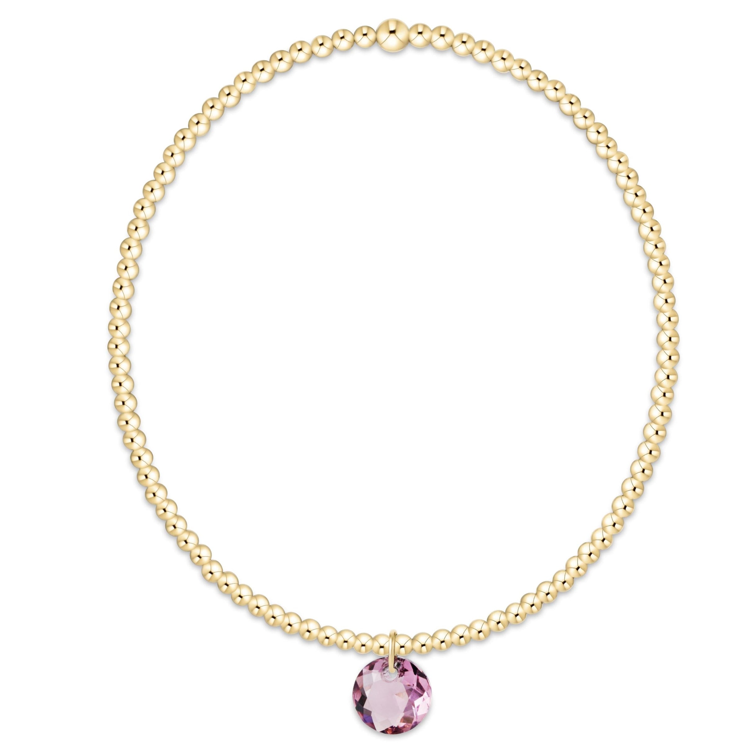 classic gold 2mm bracelet - reflection charm