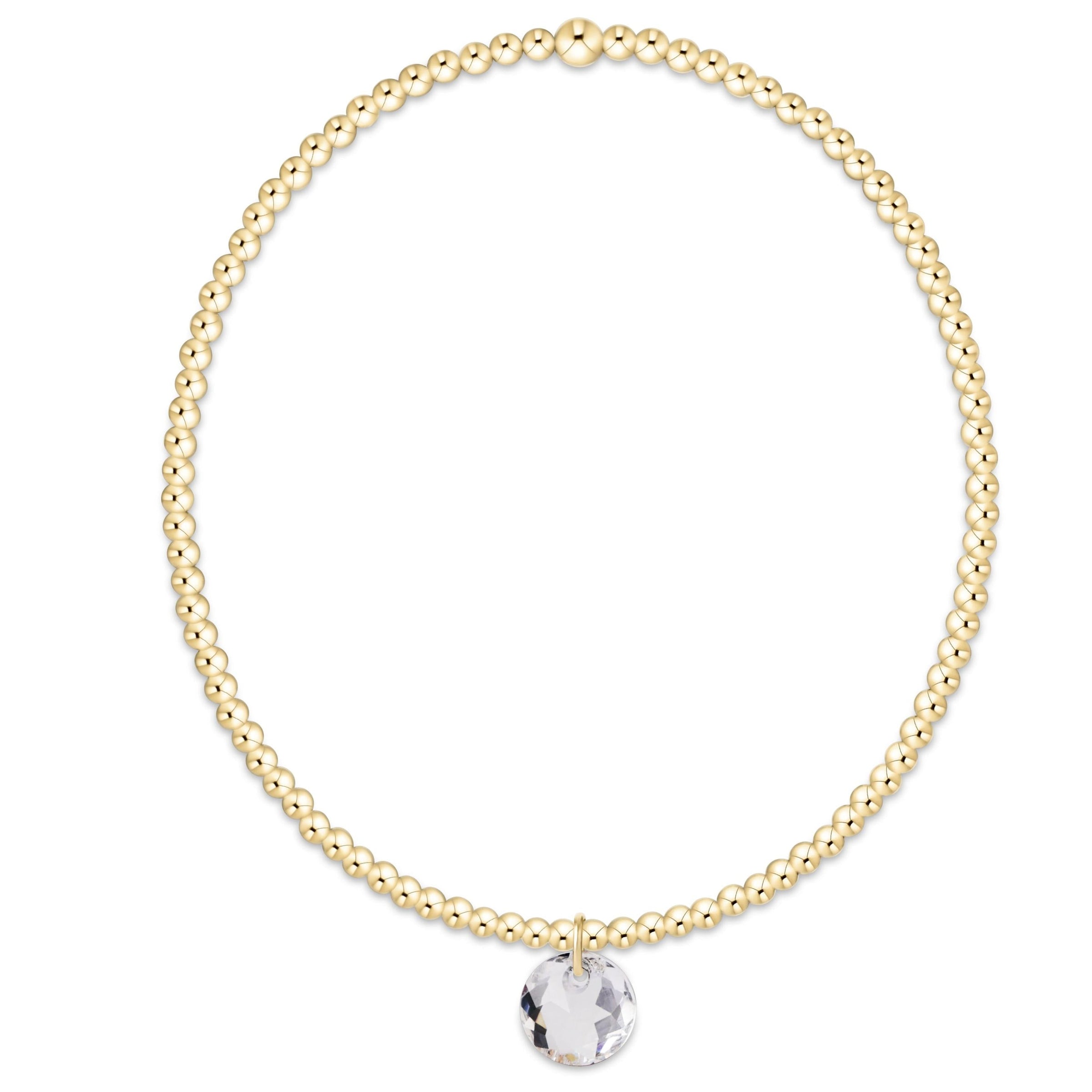 classic gold 2mm bracelet - reflection charm