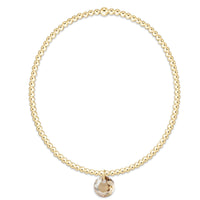 classic gold 2mm bracelet - reflection charm