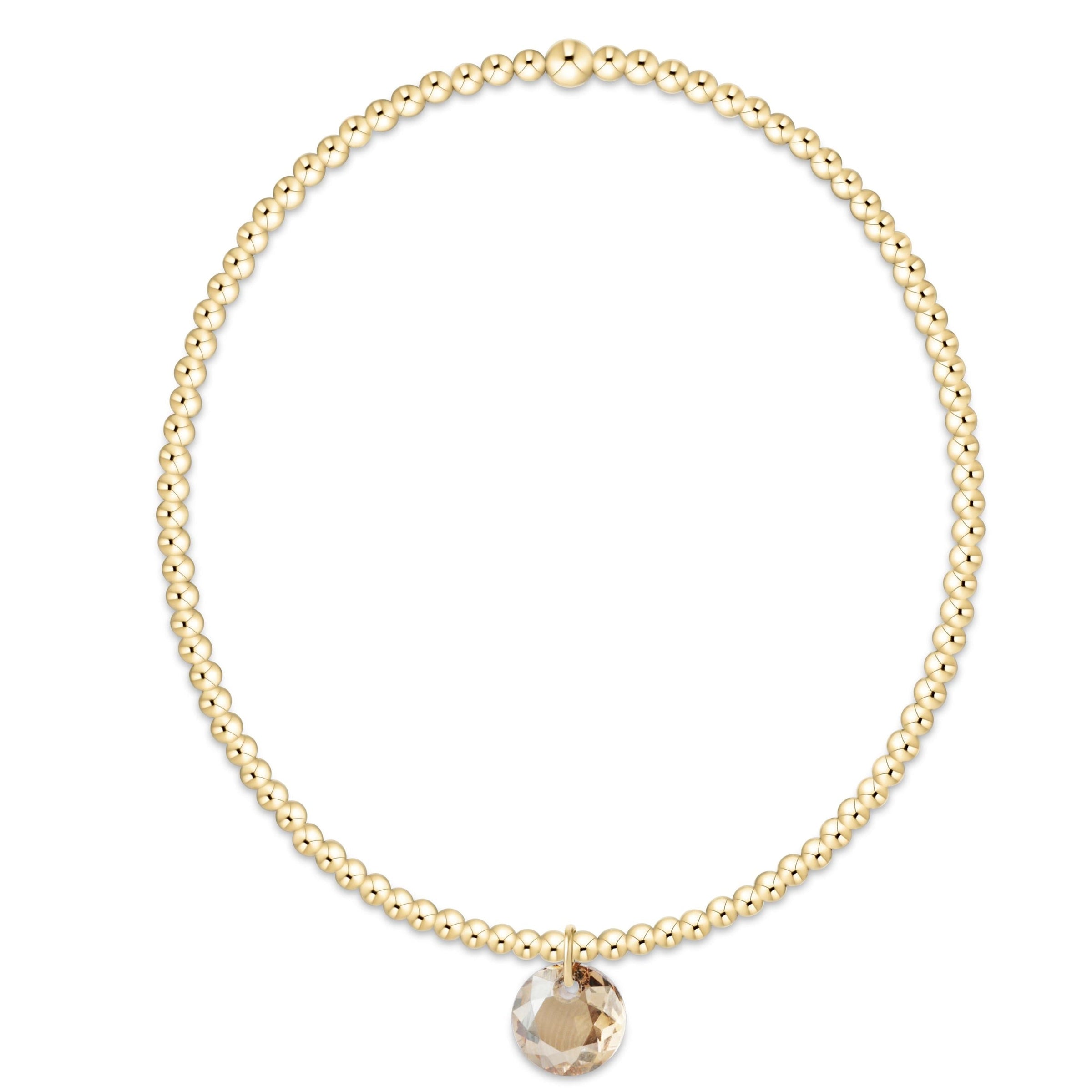 classic gold 2mm bracelet - reflection charm