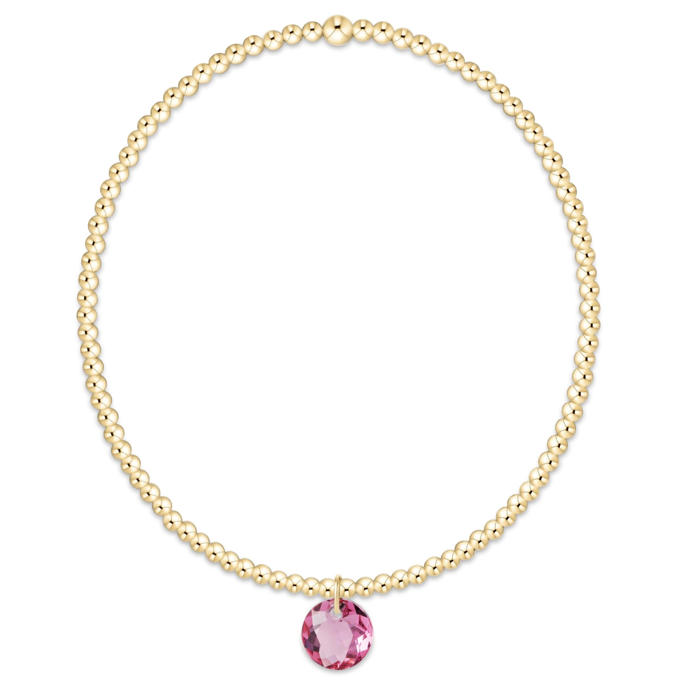 classic gold 2mm bracelet - reflection charm
