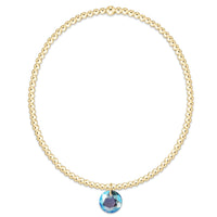 classic gold 2mm bracelet - reflection charm