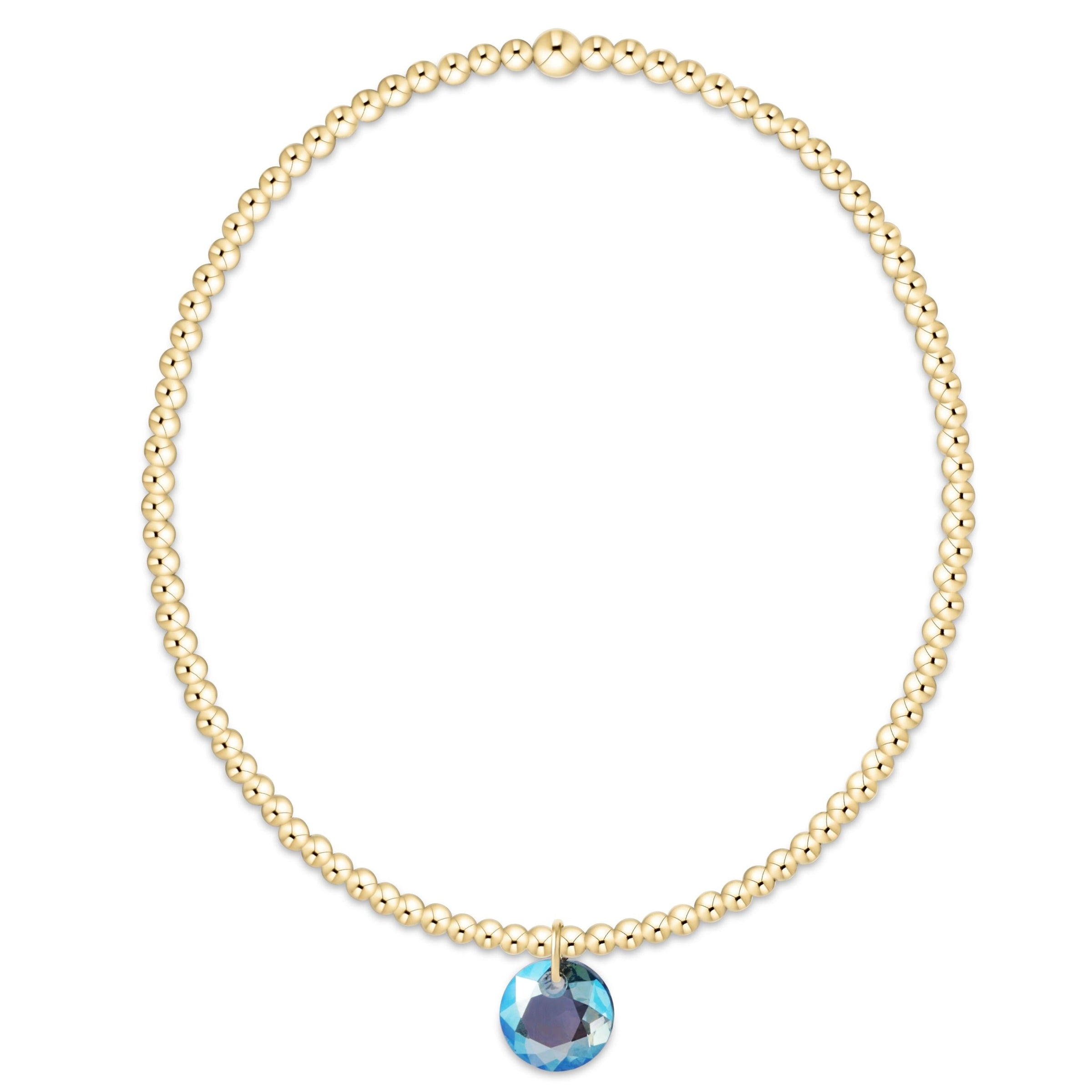 classic gold 2mm bracelet - reflection charm