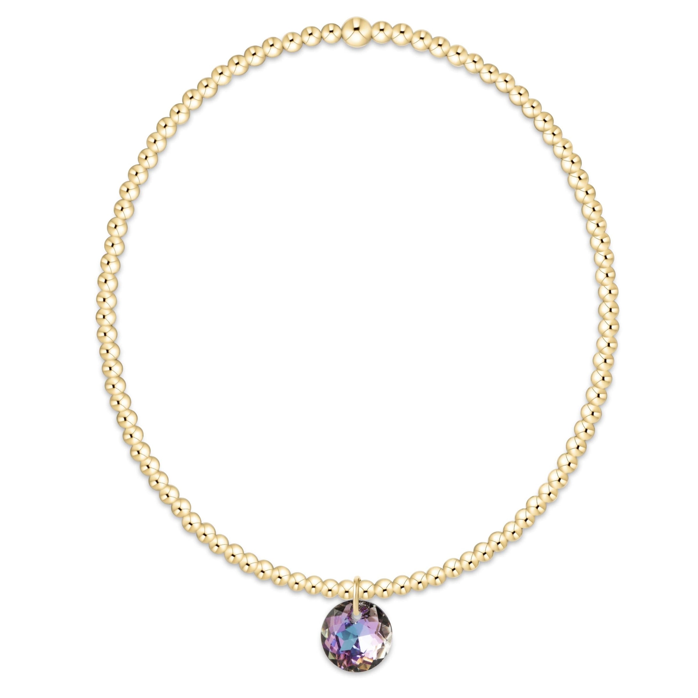classic gold 2mm bracelet - reflection charm