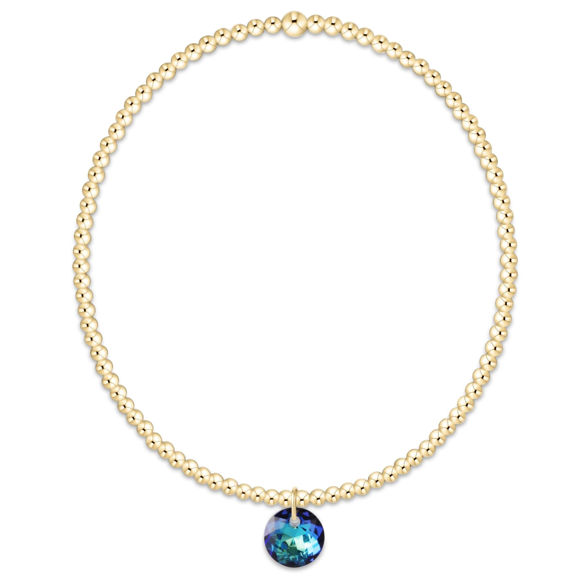classic gold 2mm bracelet - reflection charm