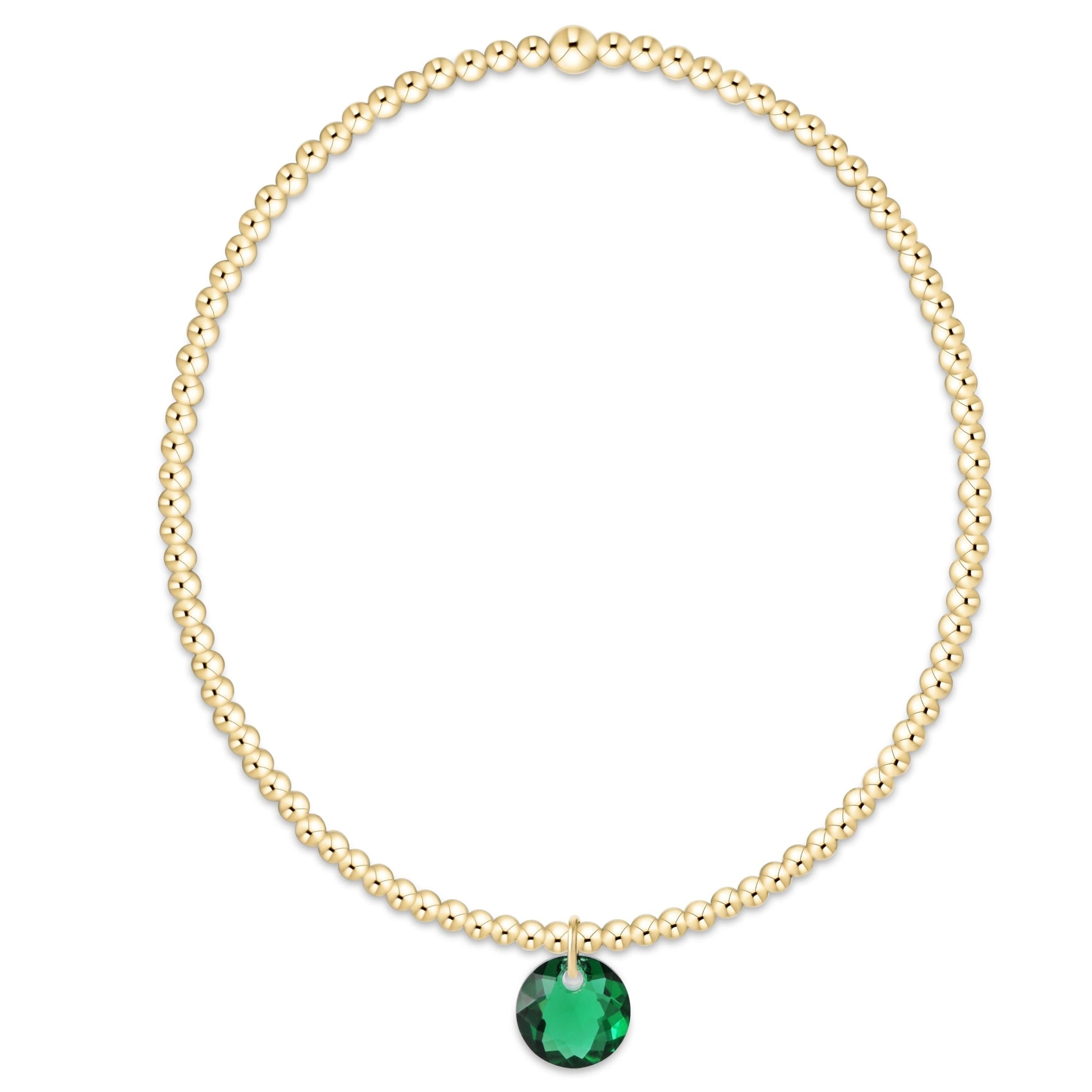 classic gold 2mm bracelet - reflection charm