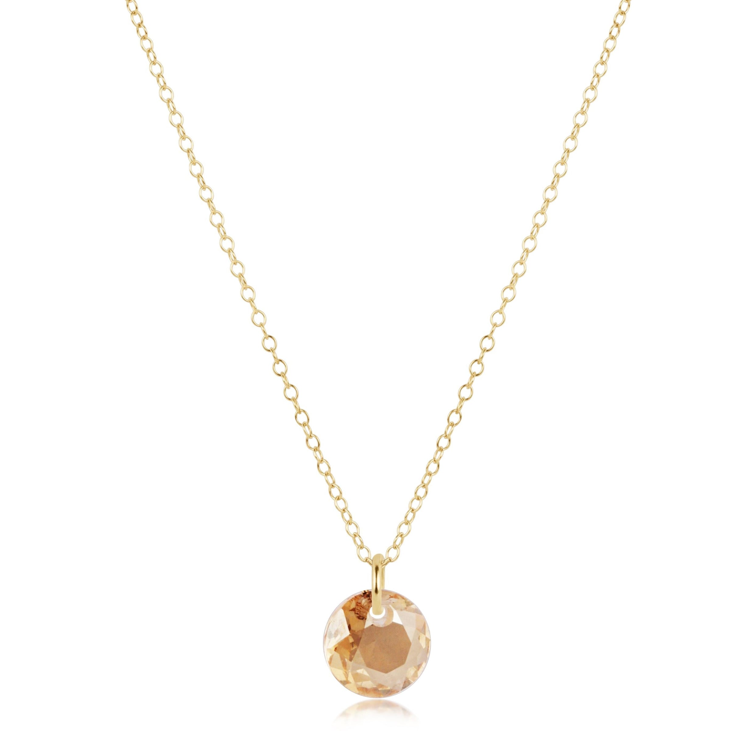 16" necklace gold - reflection small charm
