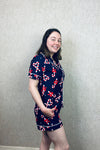 Navy Candy Cane Pajama Set