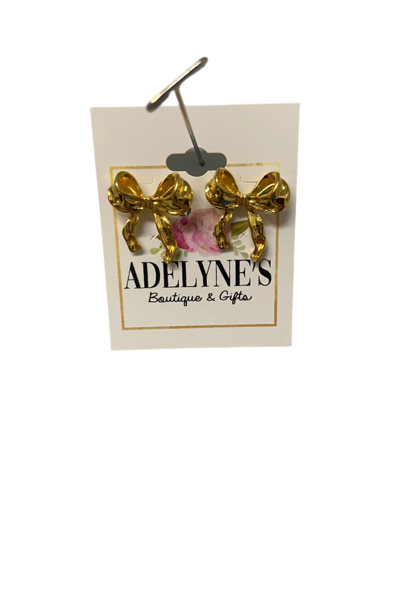 Gold Bow Earrings