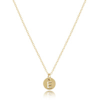Classic Gold Necklace with Disc Initial Charm