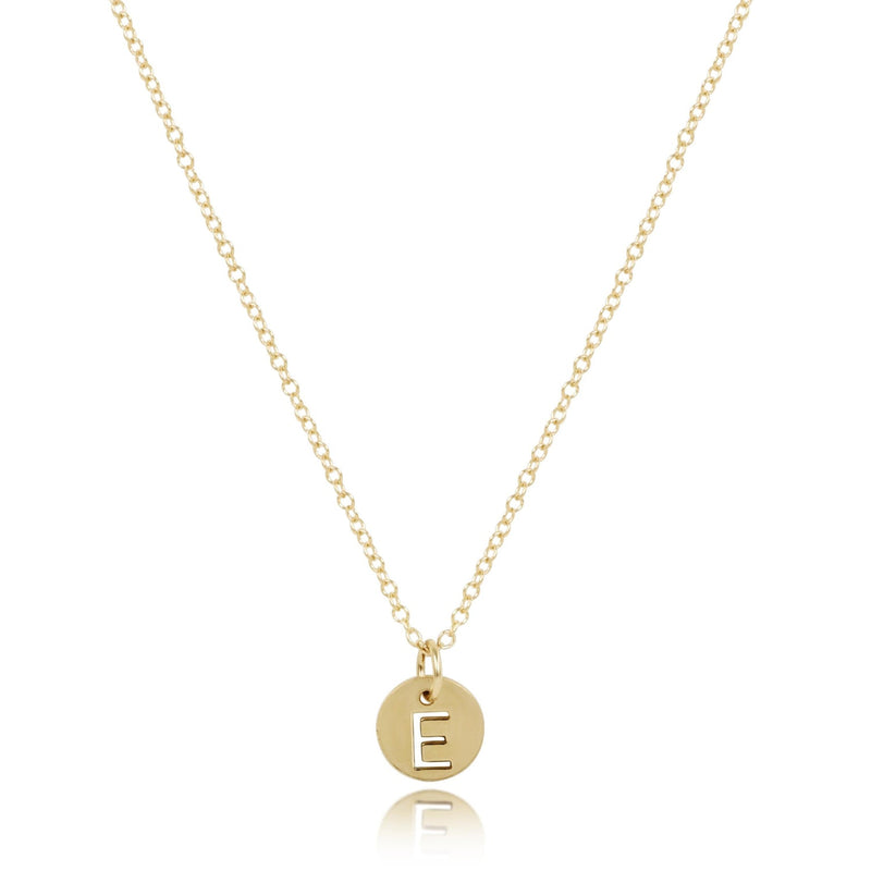 Classic Gold Necklace with Disc Initial Charm