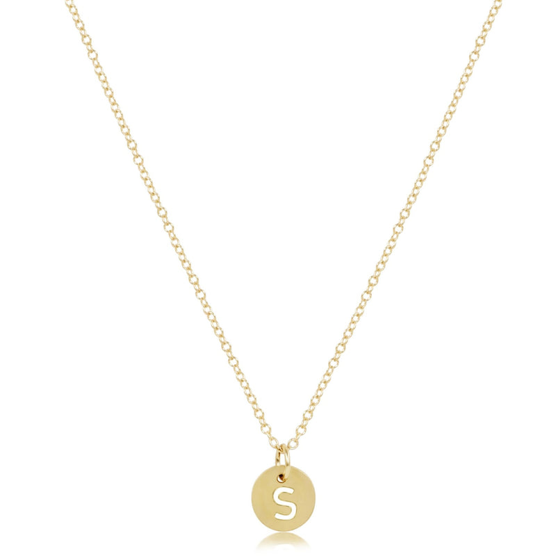 Classic Gold Necklace with Disc Initial Charm
