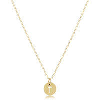 Classic Gold Necklace with Disc Initial Charm