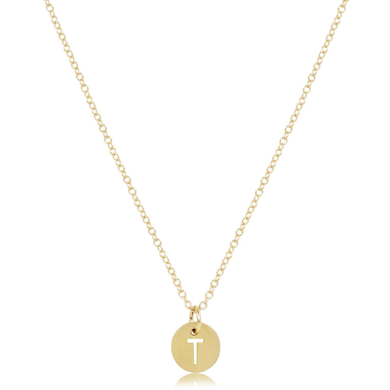 Classic Gold Necklace with Disc Initial Charm