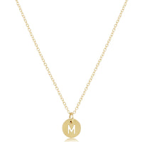 Classic Gold Necklace with Disc Initial Charm