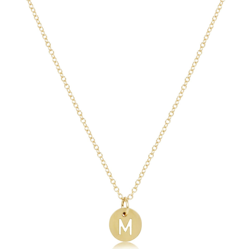 Classic Gold Necklace with Disc Initial Charm
