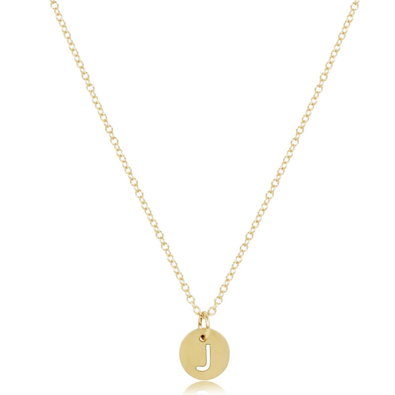 Classic Gold Necklace with Disc Initial Charm