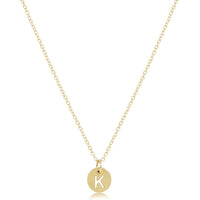 Classic Gold Necklace with Disc Initial Charm