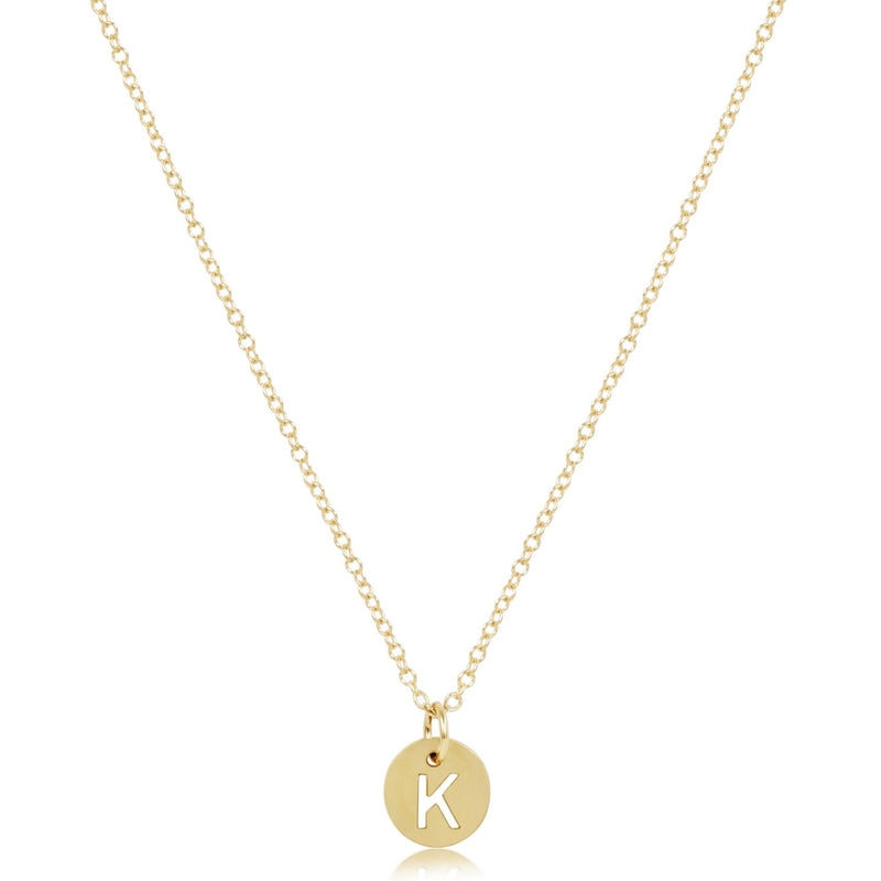 Classic Gold Necklace with Disc Initial Charm
