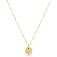 Classic Gold Necklace with Disc Initial Charm