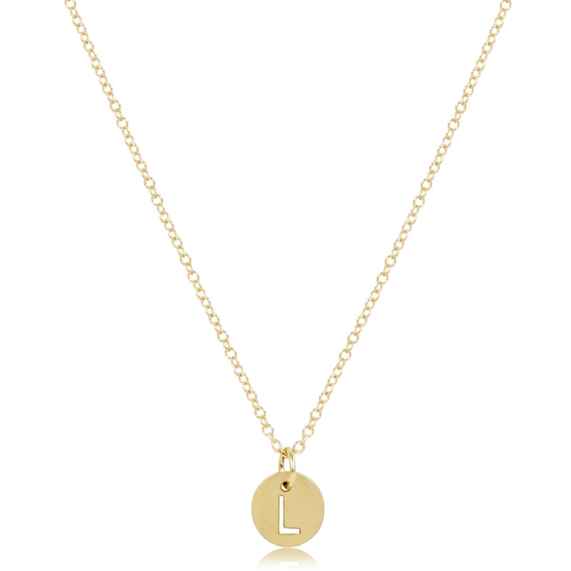 Classic Gold Necklace with Disc Initial Charm