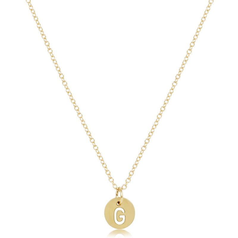 Classic Gold Necklace with Disc Initial Charm