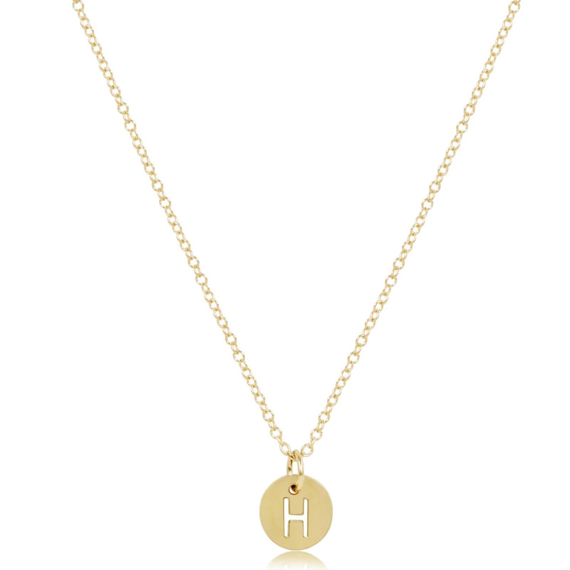 Classic Gold Necklace with Disc Initial Charm