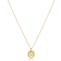Classic Gold Necklace with Disc Initial Charm
