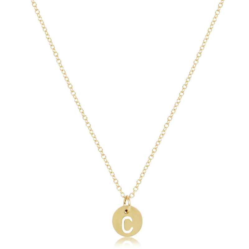 Classic Gold Necklace with Disc Initial Charm