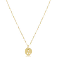 Classic Gold Necklace with Disc Initial Charm