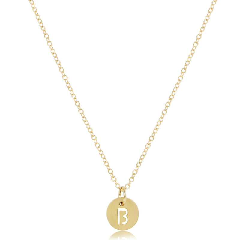 Classic Gold Necklace with Disc Initial Charm