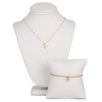 Classic Gold 2mm Bead Bracelet with Disc Initial Charm