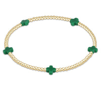 Signature Cross Gold 2mm Beaded Bracelet