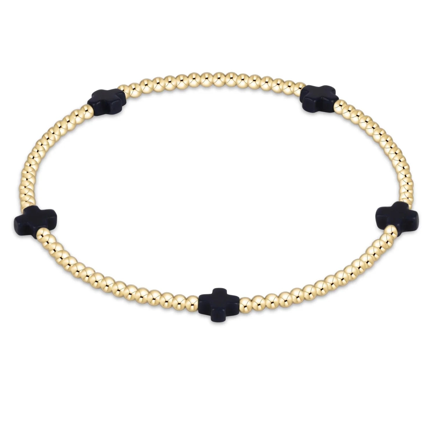 Signature Cross Gold 2mm Beaded Bracelet