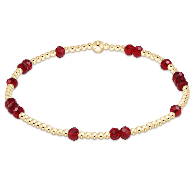 Gameday Flirty Hope Unwritten Bracelet - Maroon by eNewton — 14kt gold-filled with maroon crystals, at Adelyne's Boutique & Gifts in Tomball, Texas