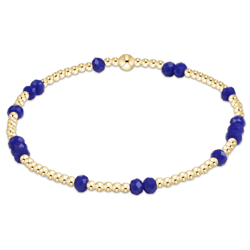 Gameday Flirty Hope Unwritten Bracelet - Blue by eNewton — 14kt gold-filled with royal blue crystals, at Adelyne's Boutique & Gifts in Tomball, Texas