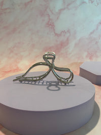 Silver Bow Hair Clip