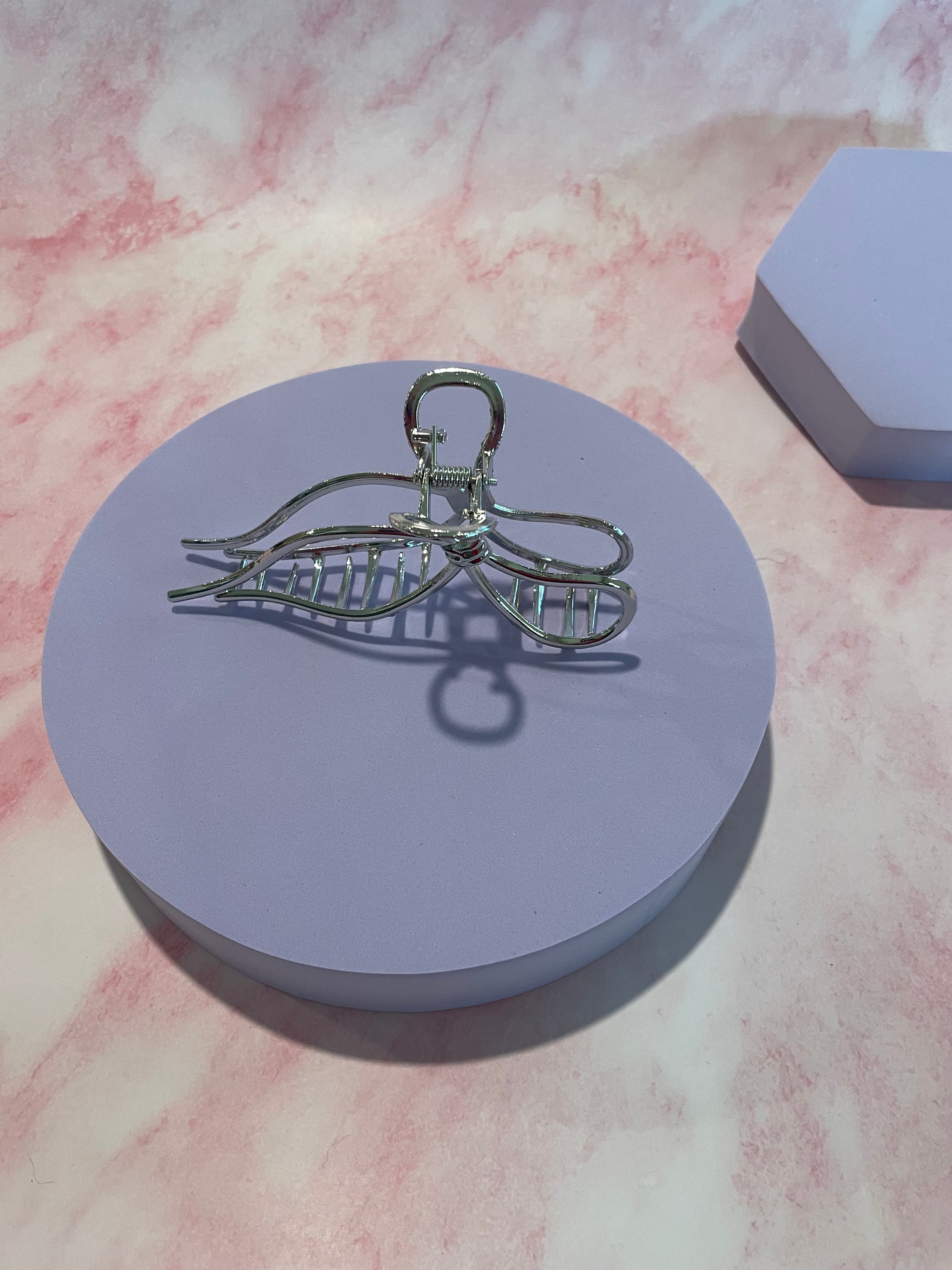 Silver Bow Hair Clip