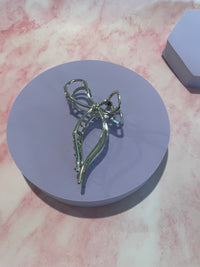 Silver Bow Hair Clip