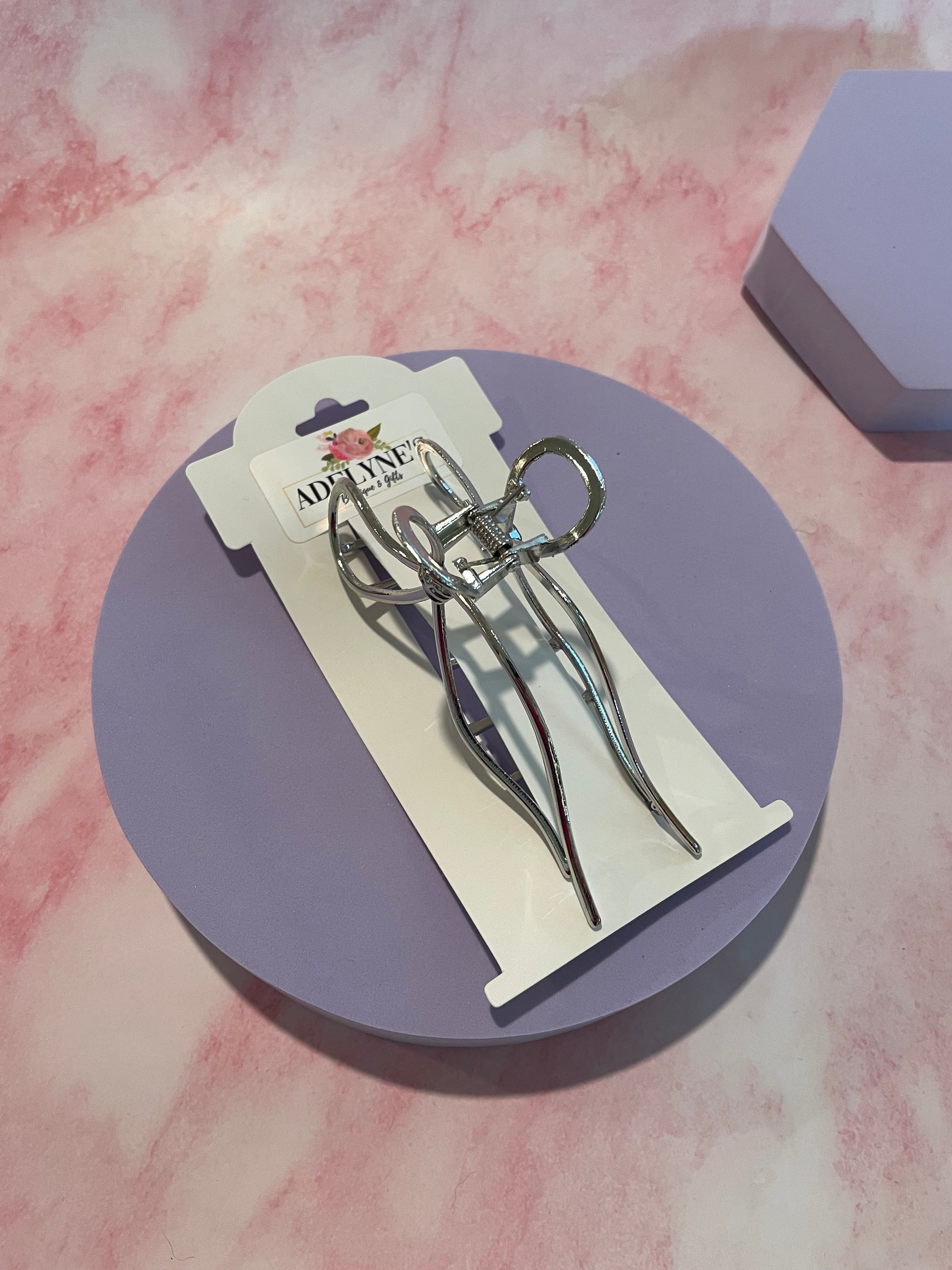 Silver Bow Hair Clip