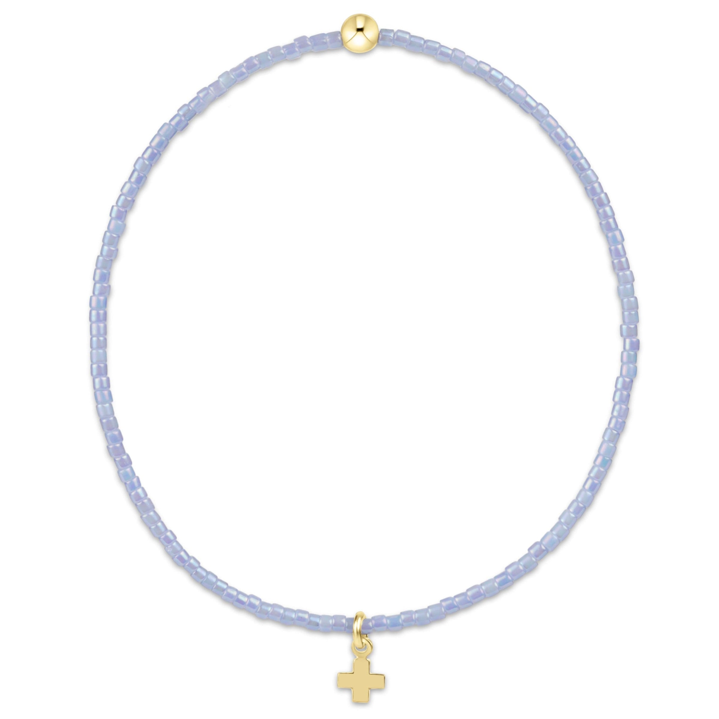 Hope classic ocean mist bracelet - signature cross small gold charm