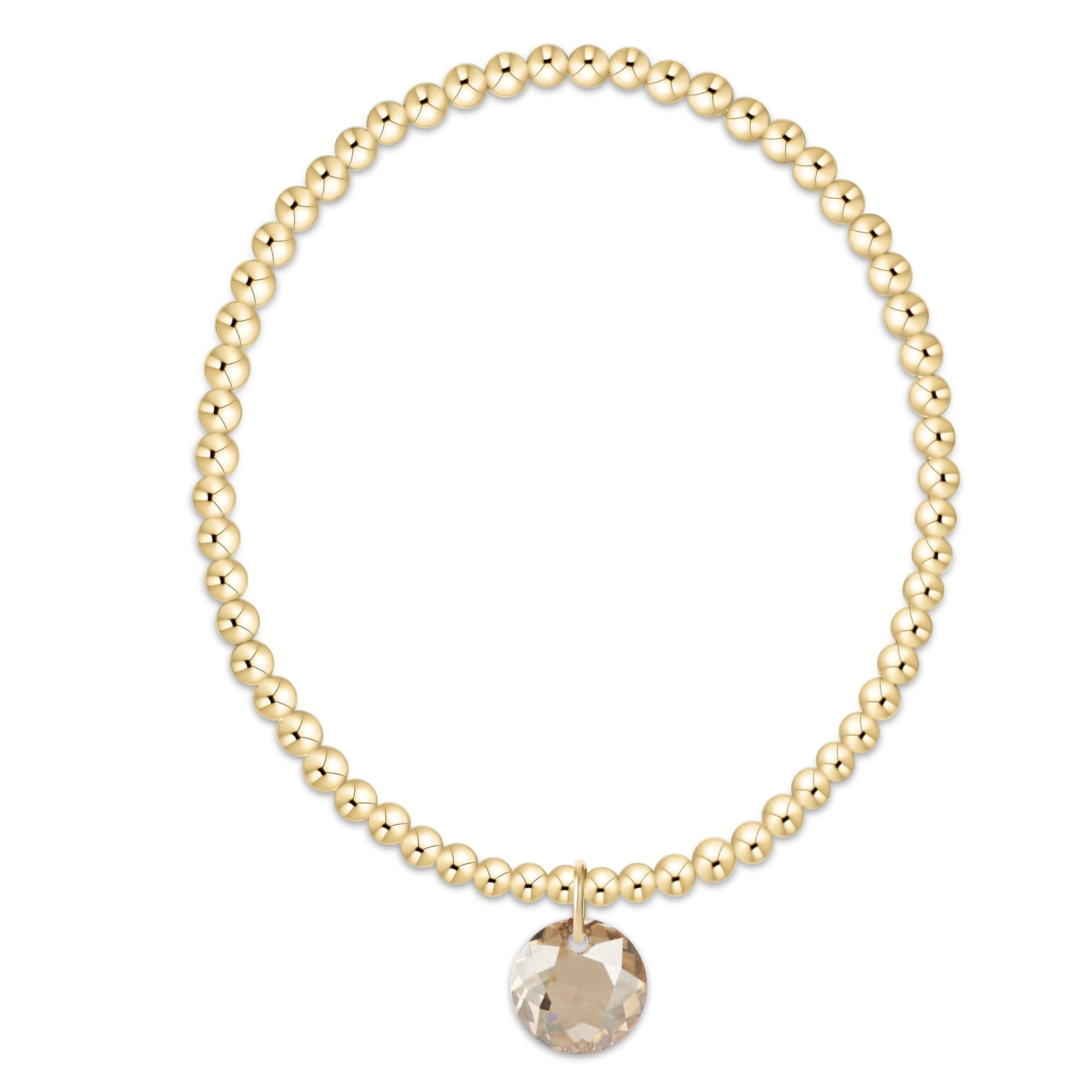 classic gold 3mm bracelet - reflection charm
