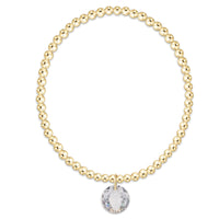 classic gold 3mm bracelet - reflection charm