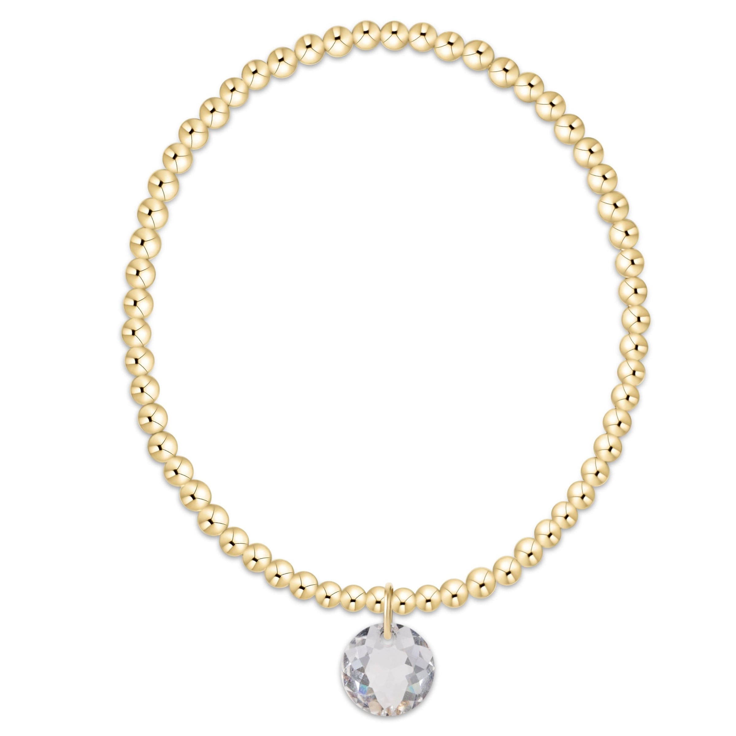 classic gold 3mm bracelet - reflection charm